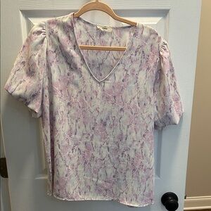 Entro Lavender and Cream Blouse